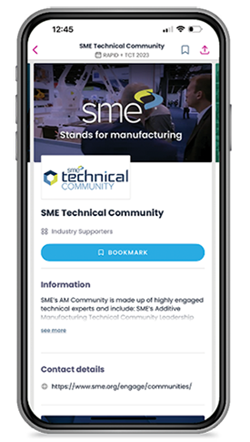 SME Technical Community page on phone